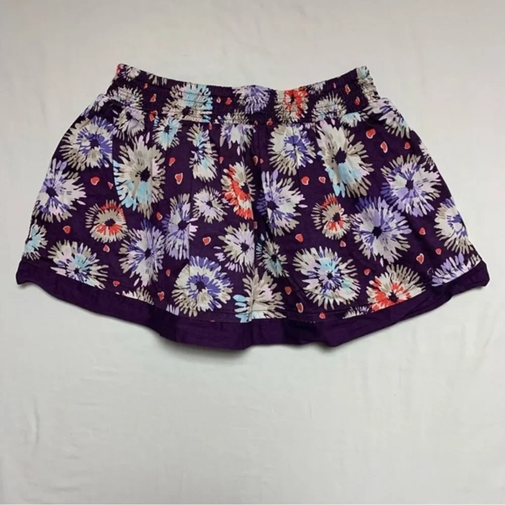 Old Navy Purple Floral Skirt Girl’s 6-7 Flare circle skirt Christmas Cute